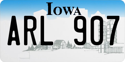 IA license plate ARL907