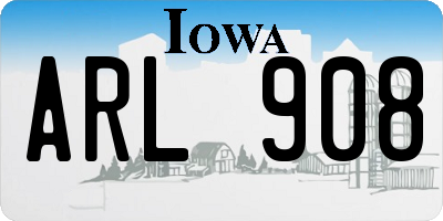 IA license plate ARL908