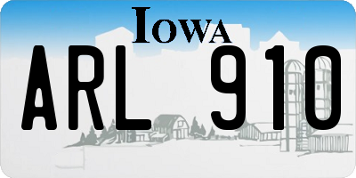 IA license plate ARL910