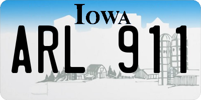 IA license plate ARL911