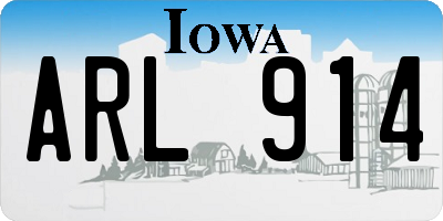 IA license plate ARL914