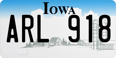 IA license plate ARL918