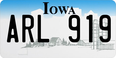 IA license plate ARL919