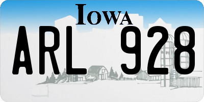 IA license plate ARL928
