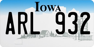 IA license plate ARL932