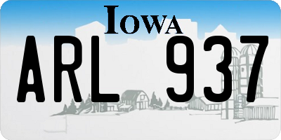 IA license plate ARL937