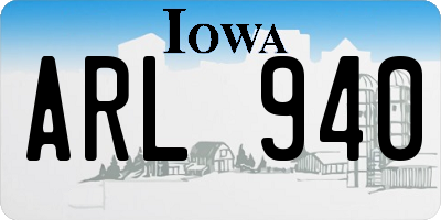 IA license plate ARL940