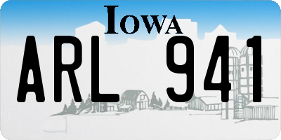 IA license plate ARL941