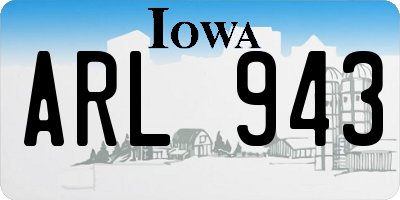 IA license plate ARL943