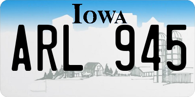 IA license plate ARL945