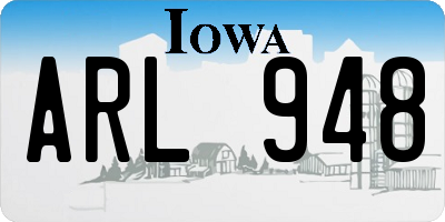 IA license plate ARL948