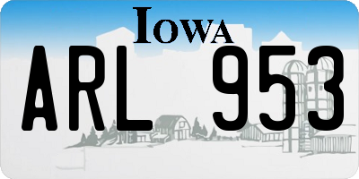IA license plate ARL953