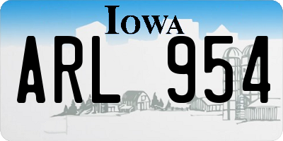 IA license plate ARL954