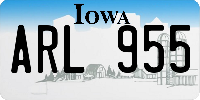 IA license plate ARL955