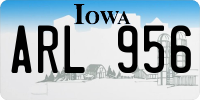 IA license plate ARL956