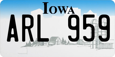 IA license plate ARL959