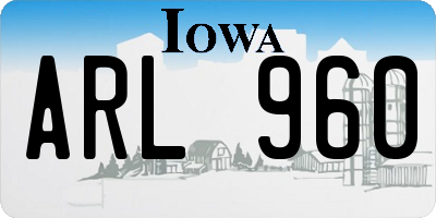 IA license plate ARL960