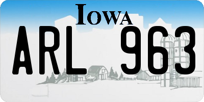 IA license plate ARL963