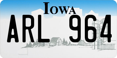 IA license plate ARL964