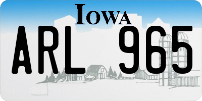 IA license plate ARL965