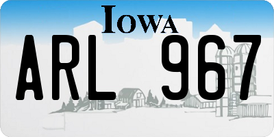 IA license plate ARL967