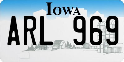 IA license plate ARL969