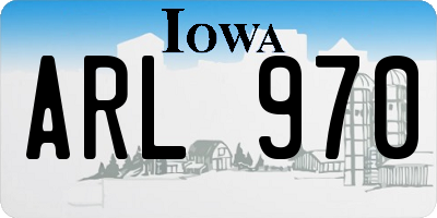 IA license plate ARL970
