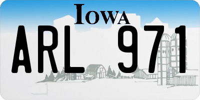 IA license plate ARL971