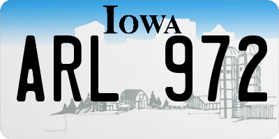 IA license plate ARL972