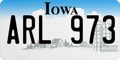 IA license plate ARL973