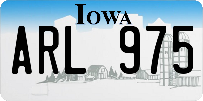 IA license plate ARL975