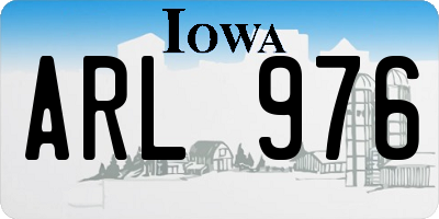 IA license plate ARL976