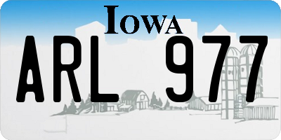 IA license plate ARL977