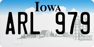 IA license plate ARL979