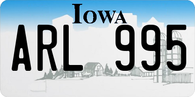 IA license plate ARL995