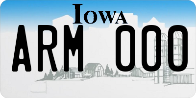 IA license plate ARM000