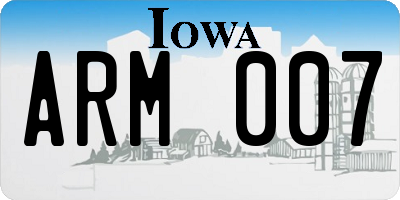 IA license plate ARM007