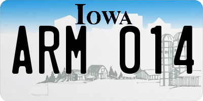 IA license plate ARM014