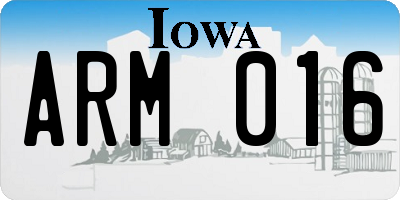IA license plate ARM016