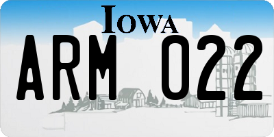 IA license plate ARM022