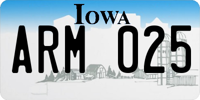 IA license plate ARM025