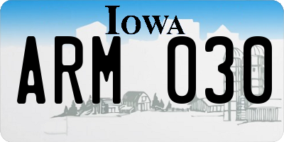 IA license plate ARM030