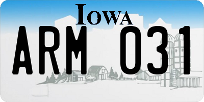 IA license plate ARM031