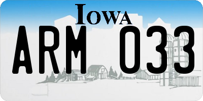 IA license plate ARM033