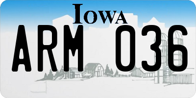 IA license plate ARM036