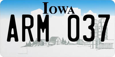 IA license plate ARM037