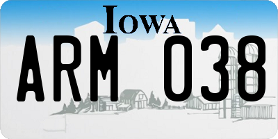 IA license plate ARM038