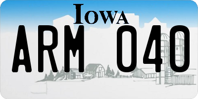 IA license plate ARM040