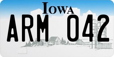 IA license plate ARM042