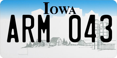 IA license plate ARM043